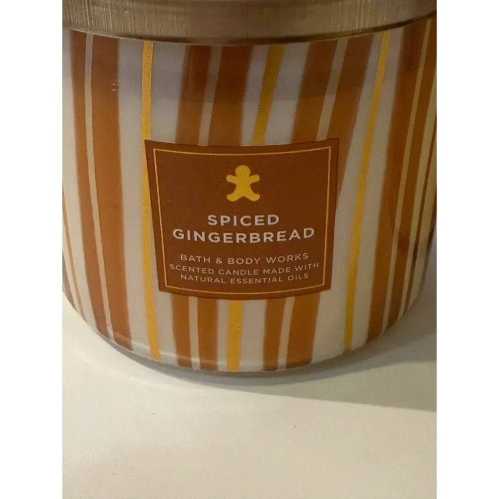 🕯️ Bath & Body Works 3-Wick Candle Lot Spiced Gingerbread Lemon Verbena